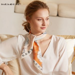 MARJAKURKI玛丽亚古琦真丝丝巾女小中方巾百搭妈妈洋气时尚桑蚕丝