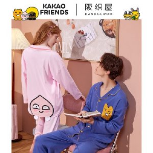 阪织屋Kakao Friends联名情侣睡衣男春秋长袖宽松出门家居服